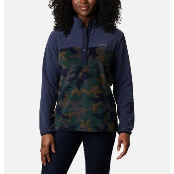 Columbia Ženske Puloveri - Benton Springs Printed Half Snap Fleece Tamnoplave Maskirne | CITR-36057